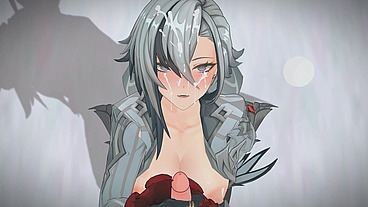 genshin Arlecchino handjob