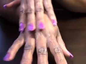 Long Nails: Violet Vibes and Lotion