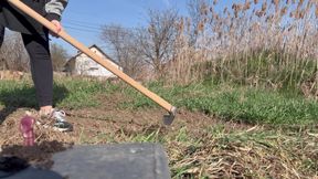 Giantess Gardening Gone Wild She Plants a Tiny Man