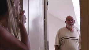 hot wife Natalie K blowjob and fucking the landlord with cum in mouth