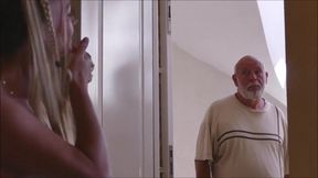 hot wife Natalie K blowjob and fucking the landlord with cum in mouth