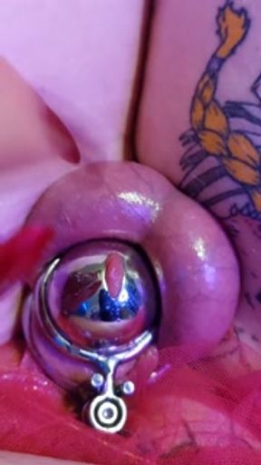 Chastity Femboy Pussy! Big Cock made into Tiny Pussy and Penetrated with Sounding Rod.