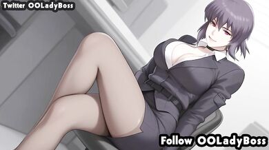 deep throats her boss in Ghost in the Shell hentai