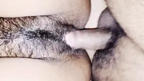 My husband fucking my hairy pussy with his small dick