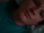 Self facial during jerking session.