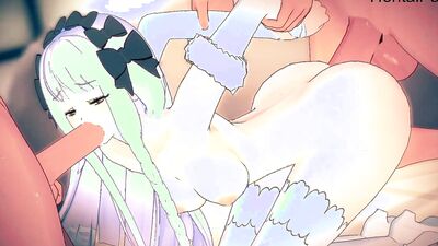 Francesca, the petite slut, goes wild with the Fate gangbang in Uncensored Hentai Fate gangbang with strange fake amateurs