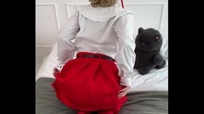 Sweet dessert upskirt kitty girl