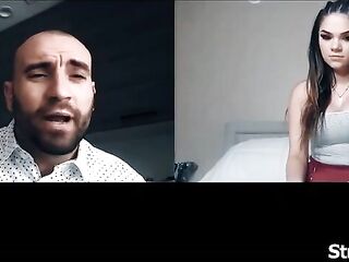 Stepdaughter Athena Faris her stepdad discovered out this babe got a tattoo and now craves her to get exposed to show it.That guy orders the teen to touch her vagina