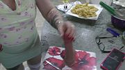 Trashy Cara spills the drink everywhere and made to lick it all up