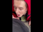 Imperceptibly sucked a guy on a shared balcony in public
