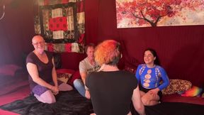 Live PTA Orgie mit Strap-on Pegging und dreifachem Blowjob