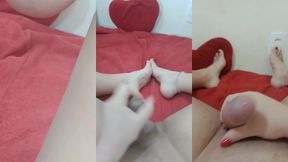 gozando mostrando os pes