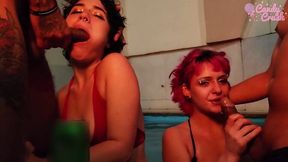 Wild orgy at a party with multiple couples