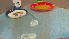 Feet stained with food