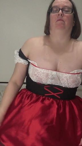 Playing with Myself in Sexy Wench Costume in Ankle Boots