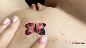 Try On Temporary Tattoo on pussy. Hot Sticker Tattoo