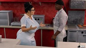 Mature waitress pleasures boss for a promotion