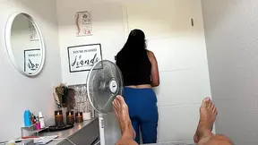 Busty brunette cougar gives hot POV sucking