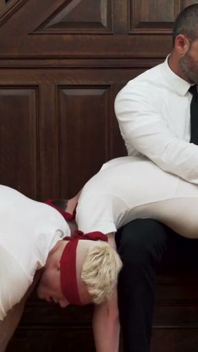 Disobedient twinks dildoed and fed with cum by Mormon elders   Clip 2