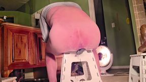 White guy with Pumped cock and stuffed ass