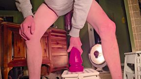 White guy with Pumped cock and stuffed ass