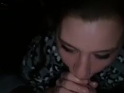 Sloppy deepthroating BBC in the car - SLOW-MO ~ onlyfans on model page :-)