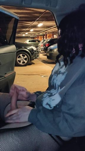 Risky Flashing and Cumshot in an Underground Parking Lot