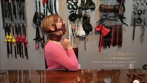 Ballgagged Beauty Gag Talks & Drools Over New BallGag, Posture Collar & Harness Panel Gag from Relentless Leather - Special Gifts Call for a Special Thank You! HD MP4 File