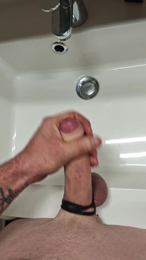 Handjob in bathroom