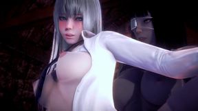 futa sofia valmet is fucking koko hekmatyar standing up - jormungand hentai parody