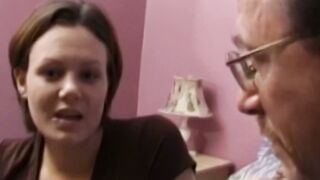 Vintage debutante Sarah riding hard after blowjob in casting