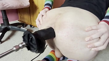 Femboy using fuck machine with big toys - Trailer