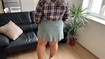 Stepson-in-law caught mother-in-law masturbating and added a lot of sperm to her gorgeous ass