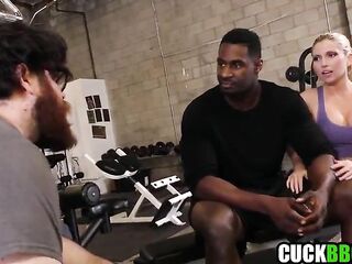 Tiny Rod Cuckold Sharing Wife With Ebony Gym Tutor