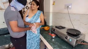 Indian Unsatisfied Bhabhi Lusty Sex with Devar On Kitchen Stand, Hindi Audio Sex