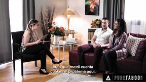 PURE TABOO Counselor Codi Vore Seduces Soft Man In Front Of His Controlling Wife - SPANISH SUBTITLES