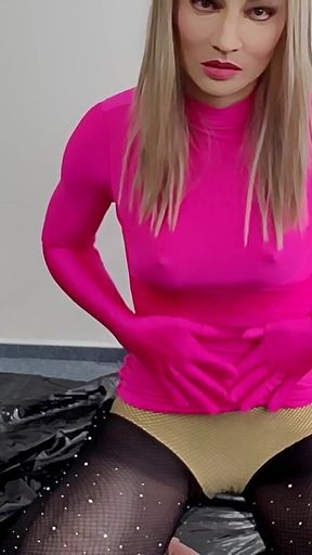 Trans Girl Teasing, Blowjob, Dildo Play and Lots of Cum at the End