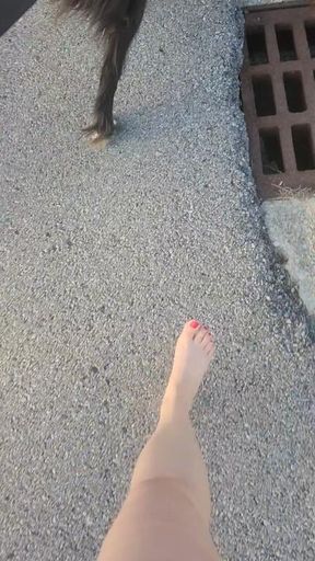 Barefoot Dog Walk 🐾🦶