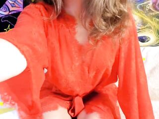 The gal in red