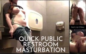 Quick Public Restroom Masturbation Show