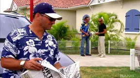 Nikki Sun Gets Stripped by Two Guys & Fucked Hard Outdoors