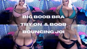 BIG Titty Bra Try on and Boob Bouncing Edging JOI