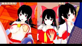 Reimu Finds Ecstasy Taking Massive Cock in Hot Koikatsu Action