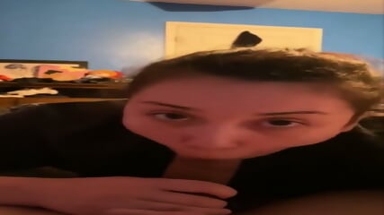 Teen gf home alone blowjob
