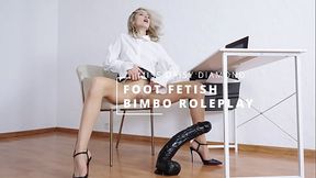 Bimbo secretary with HUGE foot FETISH