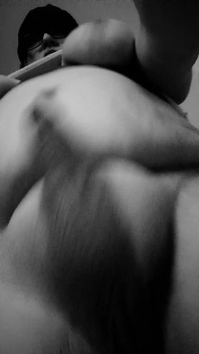 Princess Udders Jacks off in Your Face POV Black and White