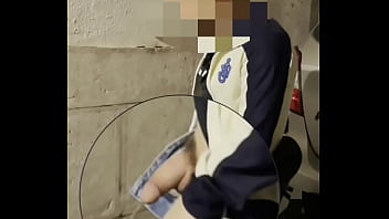 Amateur boy taking his uncut fat cock out of his jeans and pissing in the street