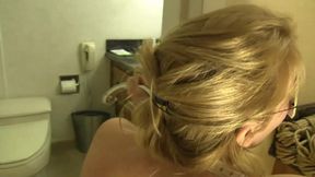 Petite babe in bondage loves sex toys