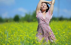 Sumiko, on the meadow in summer