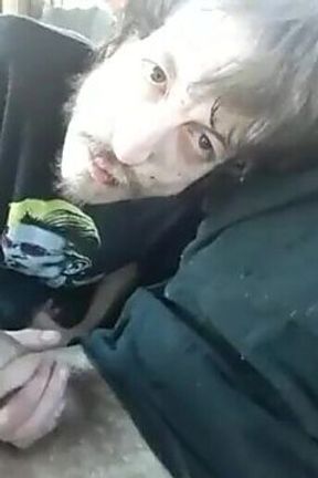 23yo gets a hot blowjob in the backseat by gay amateur